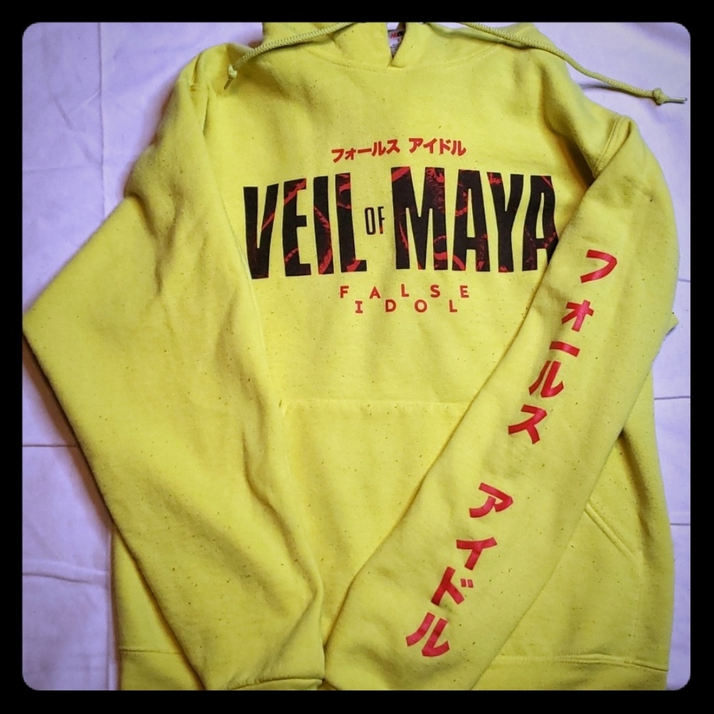 Mens Veil of maya yellow pullover hoodie